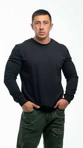 Sweat-shirt d'hiver en coton pour homme, tricot épais, chaud, doux, respirant, uni, manches longues, décontracté, streetwear, fabrication OEM - Product Image 5