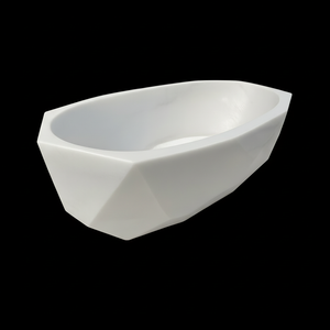อ่างอาบน้ำแบบแข็งทรงรีอิสระอ่างอาบน้ำทำจากเรซินหินผิวเรียบสำหรับห้องน้ำ - Product Image 1