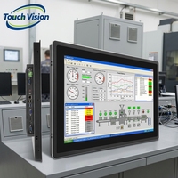 Panel PC Táctil Industrial de 10 12 15 17 19 21.5 Pulgadas, 1000 Nits, Sin Ventilador, IP65 Resistente al Agua, Linux/Win10 Integrado para Control HMI
