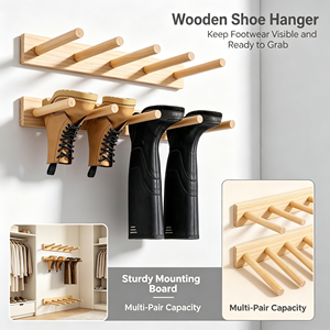 Zapatero <span class=keywords><strong>de</strong></span> Madera para Montar en la Pared, Soporte Colgante para Almacenamiento <span class=keywords><strong>de</strong></span> Zapatos, Duradero, Ahorra Espacio, Exhibidor <span class=keywords><strong>de</strong></span> Zapatos para Entrada, Porche y Uso Doméstico - Product Image 1