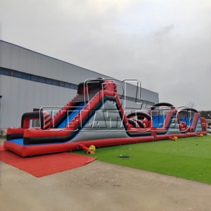 Percorso a Ostacoli Gonfiabile Commerciale in PVC da 0,55 mm per Esterni con Scivolo e Parete da Arrampicata, Gioco d'<span class=keywords><strong>Avventura</strong></span> Certificato CE per Noleggio Feste ed Eventi - Product Image 3