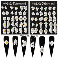 30 pièces/kit Kawaii série blanche Vietnam fait à la main Nail Art résine breloques 3D Design ongles acrylique fleurs