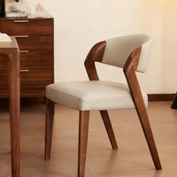 Meilleures ventes - Chaises de salle à manger modernes en bois de frêne et cuir Nappa - Chaises de salle à manger durables pour la maison, les meubles et les salons