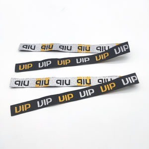 Diez centavos Promoción regalo logotipo personalizado al por mayor Evento Festival Pulseras de poliéster tejidas Muñequeras de tela - Product Image 1