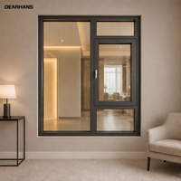 Jendela Casement Aluminium Thermal Break Kustom dengan Kaca Tempered Triple Insulated Kedap Suara dan Layar Minimalis