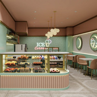 Comptoir moderne en bois pour restaurant, pâtisserie, glacier, gâteaux et café, présentoir alimentaire pour centre commercial