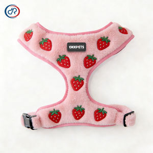 Arnés Personalizado para Perros OKKPETS, Lindos Arneses de Jacquard con Diseño de Bayas Sherpa, Conjunto de Collar y Correa con Patrón Bordado, Diseño Personalizado - Product Image 1