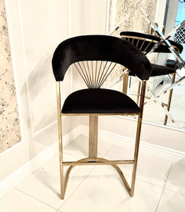 Silla de Bar de lujo de acero inoxidable, taburete moderno de terciopelo con encimera alta, para casa, Hotel y boda, <span class=keywords><strong>2022</strong></span> - Product Image 4