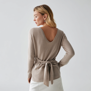 <span class=keywords><strong>Cintura</strong></span> Casual da donna elegante <span class=keywords><strong>Cardigan</strong></span> anteriore aperto alla moda manica lunga in Cashmere traspirante per la stagione autunnale invernale - Product Image 6