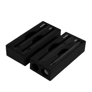 Storage Kitchen 2 In 1 Roll Organizer Black White Bamboo Wood Aluminum Foil And Wax Paper Plastic Wrap Dispenser Storage With Cutter