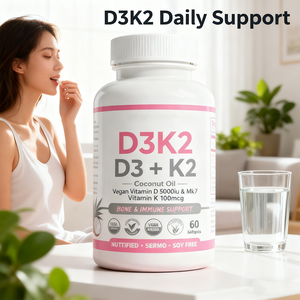 Capsules molles OEM Superfood D3 + K2 5000 UI Vegan pour soutenir la solidité des os, antioxydant, améliorer l'immunité, complément alimentaire pour la santé - Product Image 4