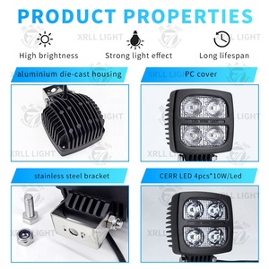 NIKAHAO Lampe de travail carrée super haute puissance 40W à LED Projecteurs pour tracteurs-Montage universel - Product Image 4