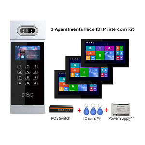 Sistema de <span class=keywords><strong>Videoportero</strong></span> Profesional de 3 Unidades para 3 Apartamentos, Intercomunicador de Audio y Video Bidireccional para <span class=keywords><strong>Viviendas</strong></span> Multifamiliares, <span class=keywords><strong>Kit</strong></span> con Pantalla Táctil de 7 Pulgadas - Product Image 1