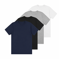 T-shirt décontracté pour homme en coton 100% uni à manches courtes et col rond pour l'été
