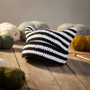 Nuevas Gorras <span class=keywords><strong>de</strong></span> Punto <span class=keywords><strong>a</strong></span> Rayas Estilo Y2K con Orejas <span class=keywords><strong>de</strong></span> <span class=keywords><strong>Gato</strong></span>, Gorro Holgado <span class=keywords><strong>de</strong></span> Invierno para Mujer, Estilo Diabla Pequeñ<span class=keywords><strong>a</strong></span> - Product Image 2