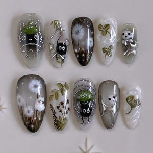Alta calidad 3D Cat Eye Forest Elf Press-on <span class=keywords><strong>Uñas</strong></span> artificiales extraíbles Sweet Cool Venta al por mayor para <span class=keywords><strong>niñas</strong></span> - Product Image 1