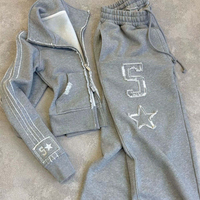 Ensemble deux pièces pour femme, nouvelle mode, survêtement à capuche double fermeture éclair, ensemble personnalisé deux pièces avec sweat à capuche et pantalon à double fermeture éclair