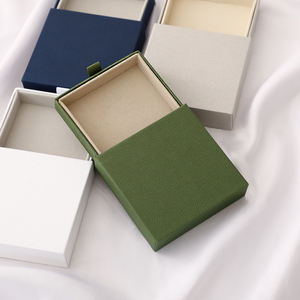 Boîte à bijoux coulissante personnalisée avec logo, en papier recyclable, très vendue, pour le rangement de colliers, emballage portable carré - Product Image 4