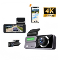 Hesida 3.16 pouces 2 lentilles double 4K 1080P avant et arrière GPS caméra de tableau de bord Mobile enregistrement en boucle vidéo boîte noire avec WiFi voiture DVR