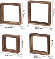 Présentoir de cubes en bois rustique, personnalisé, étagères carrées flottantes pour montage mural, 12 pièces