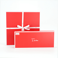 Caja Rígida de Regalo para Damas de Honor, Personalizada y de Lujo, con Tapa Roja y Dorada, para Recuerdos de Boda Elegantes