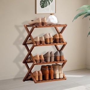 Zapatero Plegable de Bambú, Organizador Vertical de Zapatos para Espacios Pequeños, Zapatero Plegable Portátil - Product Image 3