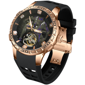 <span class=keywords><strong>Montre</strong></span> mécanique automatique HANBORO Black Panther squelettée pour homme, style super-héros, haute qualité, 47 mm, aiguilles, acier inoxydable - Product Image 4