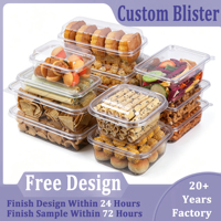 Barquette d'emballage en plastique PP de qualité alimentaire personnalisable, de forme rectangulaire, avec taille de cavité et logo personnalisés pour les biscuits et les pâtisseries