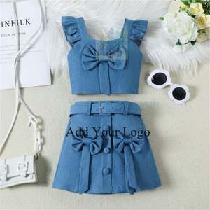 2024 yaz sıcak satış yürüyor bebek giysileri setleri kız tankı üstleri + şort çocuk çocuklar yaz kıyafetleri çocuk giyim seti - Product Image 5