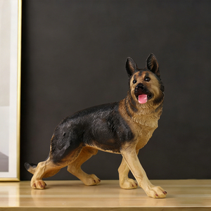 Figura Realista de Perro Pastor Alemán en Resina, Estatua de Cachorro Alsaceano, Decoración para Hogar, Oficina y Jardín - Product Image 5