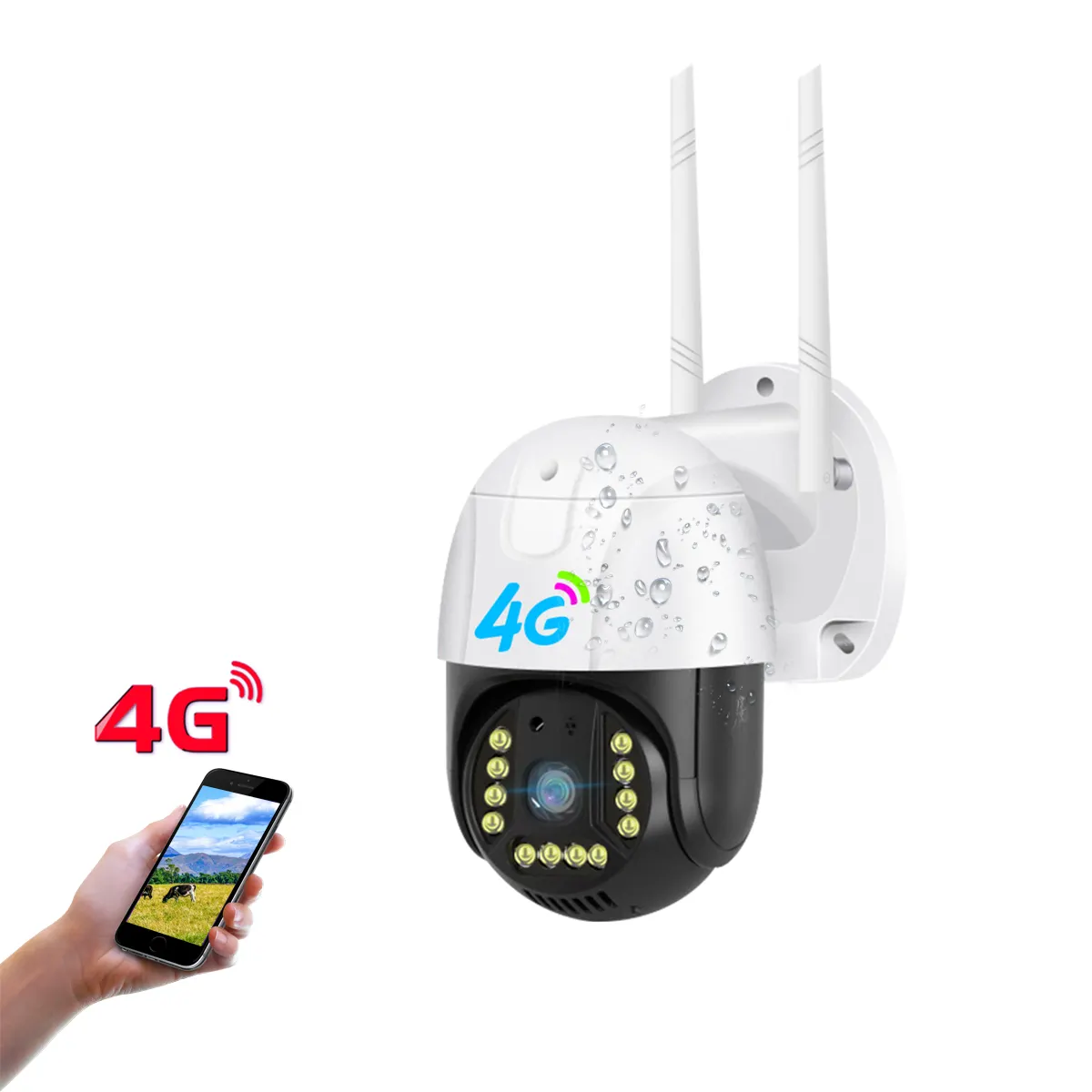 V380pro 3MP Outdoor 2.8 Inch 4g Sim Card Cctv Security Camera Auto Tracking Waterproof Motion Detection PTZ CCTV 4g IP Camera