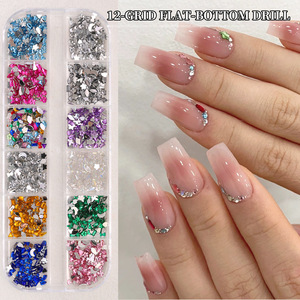 Mini strass pour nail art, formes mixtes 3D plates en acrylique et verre pour décorations d'ongles à presser, fournitures de manucure DIY - Product Image 6