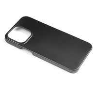 Coque rigide en cuir noir uni pour iphone 16 15 14 13 12 11X6 7 8 Plus housse de téléphone en plastique vide brut