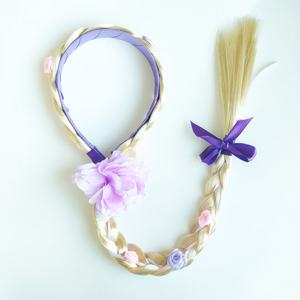 Princesse perruque tresse couronne pour enfants avec fleur tresse <span class=keywords><strong>raiponce</strong></span> cheveux tresse jupe accessoires - Product Image 1