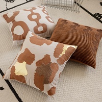 Oreillers décoratifs de ton de terre de qualité imprimé léopard coussins de canapé de Style moderne du milieu du siècle pour la décoration intérieure de luxe