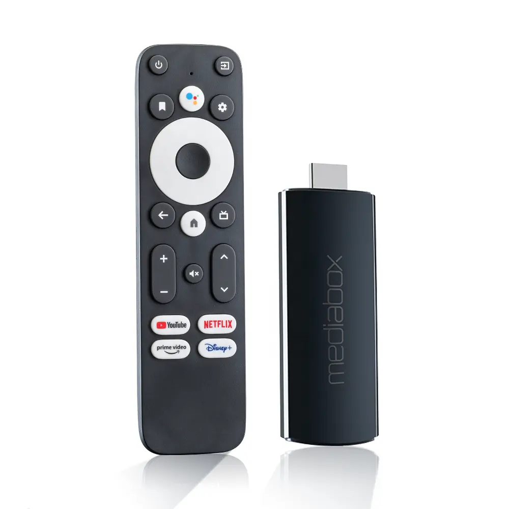 Version globale Mediabox android 4k tv stick appareil de streaming avec télécommande Google Assistant intégré TV STICK