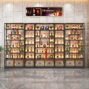 Étagère de rangement multifonctionnelle créative et décorative, cadre suspendu, comptoir de bar, porte-vin, <span class=keywords><strong>caisse</strong></span> enregistreuse, armoire pour présentoirs - Product Image 1