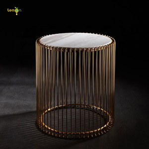 New Arrival Modern Simple Stainless Steel <strong>Round</strong> Wrought Iron <strong>Small</strong> <strong>Glass</strong> Tea <strong>Table</strong> - Product Image 3