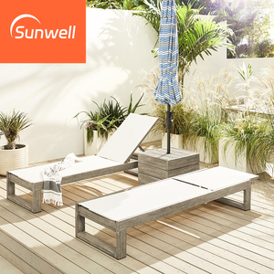 Gỗ Tếch hồ bơi đồ nội thất gỗ tếch giải trí phơi nắng phòng chờ bãi biển đi văng không thấm nước Sun ghế cho khách sạn bãi biển Patio - Product Image 2