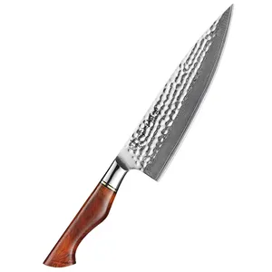 Luxury 14Cr core powder Damascus steel kitchen chef knife with excellent hardness