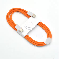 Câble de données tressé orange PD 60W USB-C vers Type C pour iPhone 15 16 Plus 17 Pro Max Air, câble de charge rapide tressé
