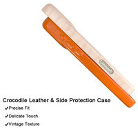 Étui en cuir de qualité supérieure style porte-cartes à motif crocodile exotique pour iPhone 17 Pro Max/16/15 Pro Max