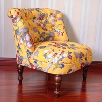 American Country Garden Style Blumen stoff Lounge Sofa Stuhl Wohnzimmer Balkon Sofa Stuhl Freizeit Einzels tuhl