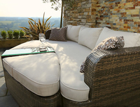 Ensemble de meubles de luxe 2 pièces pour patio en rotin brun Beach Pool
