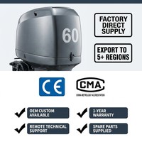 Nouveau moteur hors-bord diesel 3 cylindres 60 CV refroidi par eau, moteur marin haute puissance, durable pour les bateaux de pêche, les navires de travail