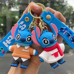 Top Sale Pvc Keychain 3D <b>Doll</b> Lovely Cartoon Stitch Anti-Lost Keyrings Kids Gifts Toys Handbag Pendant Decoration <b>Accessories</b> - Product Image 5