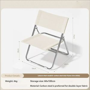 Lightweight Modern <b>Folding</b> Aluminum Steel Mazar <b>Stool</b> Comfortable Portable Durable Oxford Material Backrest Garden Fishing Chair - Product Image 2