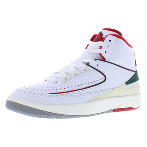 Zapatillas de baloncesto Air Jordan 2 Retro Leather GS White Fire Red Fir Sail - Product Image 1