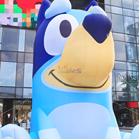 Populaire gonflable bingo chien dessin animé personnage ballon air sauter dessin animé bleu chien modèle pour la décoration publicitaire
