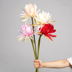 Composition florale artificielle d'épiphyllum à tige unique, pétales en PVC, accessoire décoratif de mariage, décoration de style ancien à tenir à la main - Product Image 1